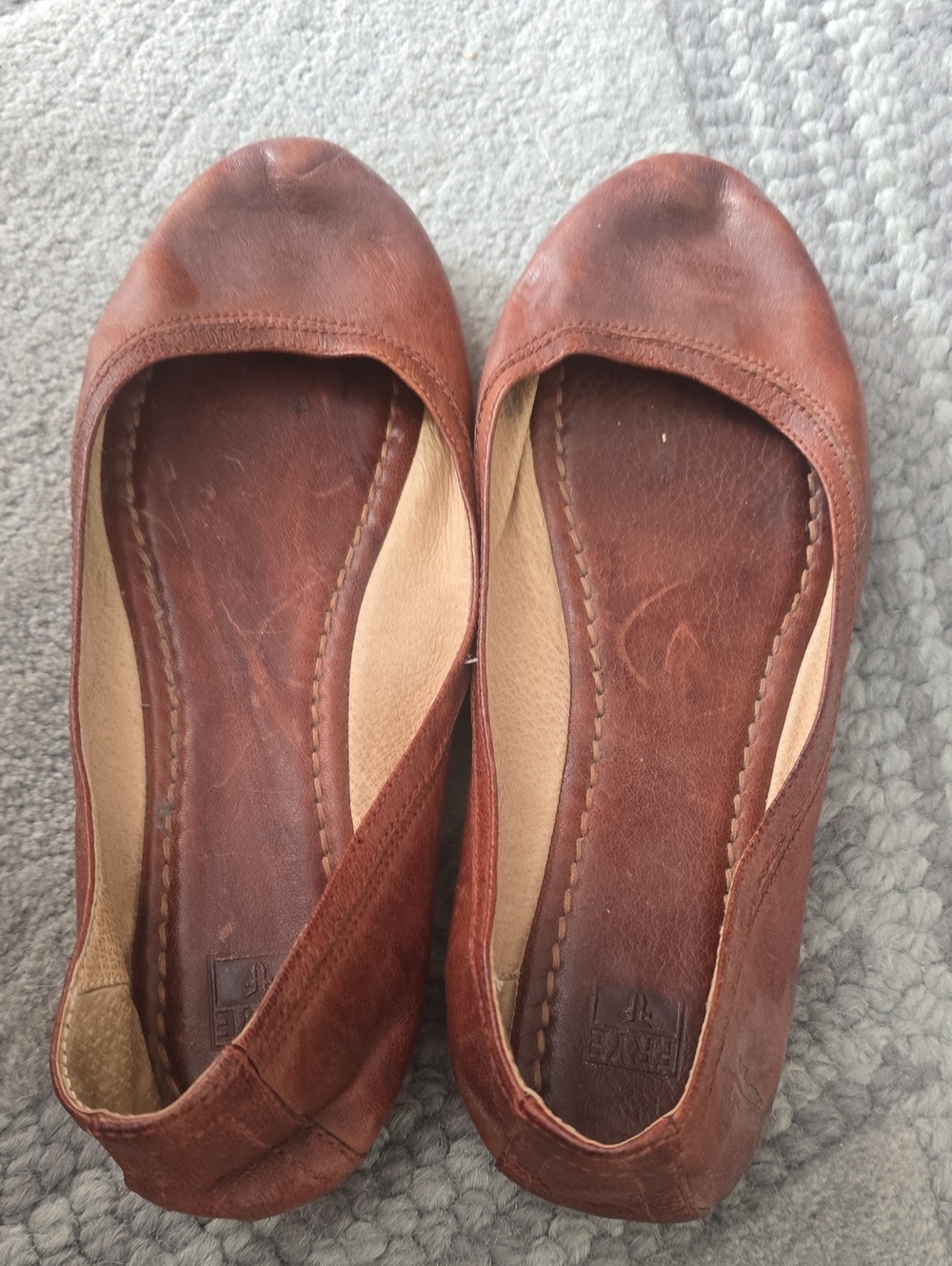 Frye Brown Carson Leather Ballet Flats Size 9